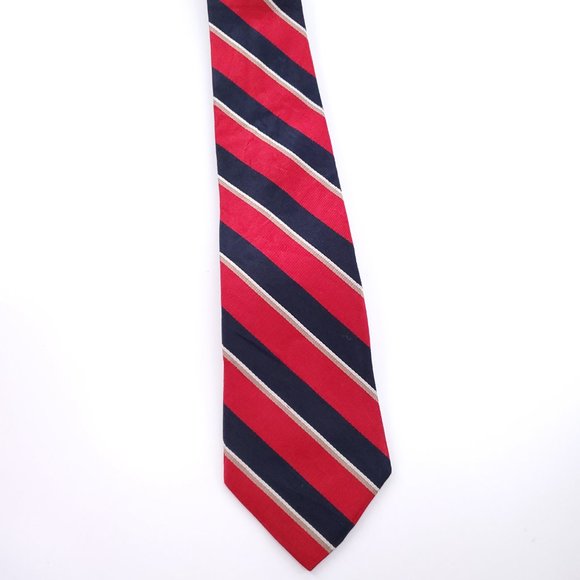 Carlos Piati Men 100% Silk Tie Striped Red Black Size 58x4 - NWOT - made in USA - Picture 2 of 7
